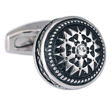 Classic Silver Rhinestone Cufflinks for Men's Wedding Suit