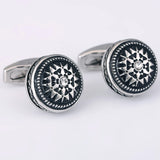 Classic Silver Rhinestone Cufflinks for Men's Wedding Suit