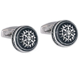 Classic Silver Rhinestone Cufflinks for Men's Wedding Suit