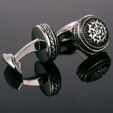 Classic Silver Rhinestone Cufflinks for Men's Wedding Suit