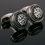 Classic Silver Rhinestone Cufflinks for Men's Wedding Suit