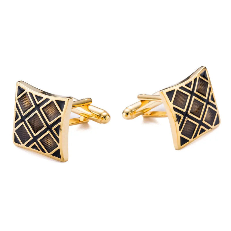 Stylish Check Cufflinks Gemelos Wedding Suit Shirt Buttons 10128