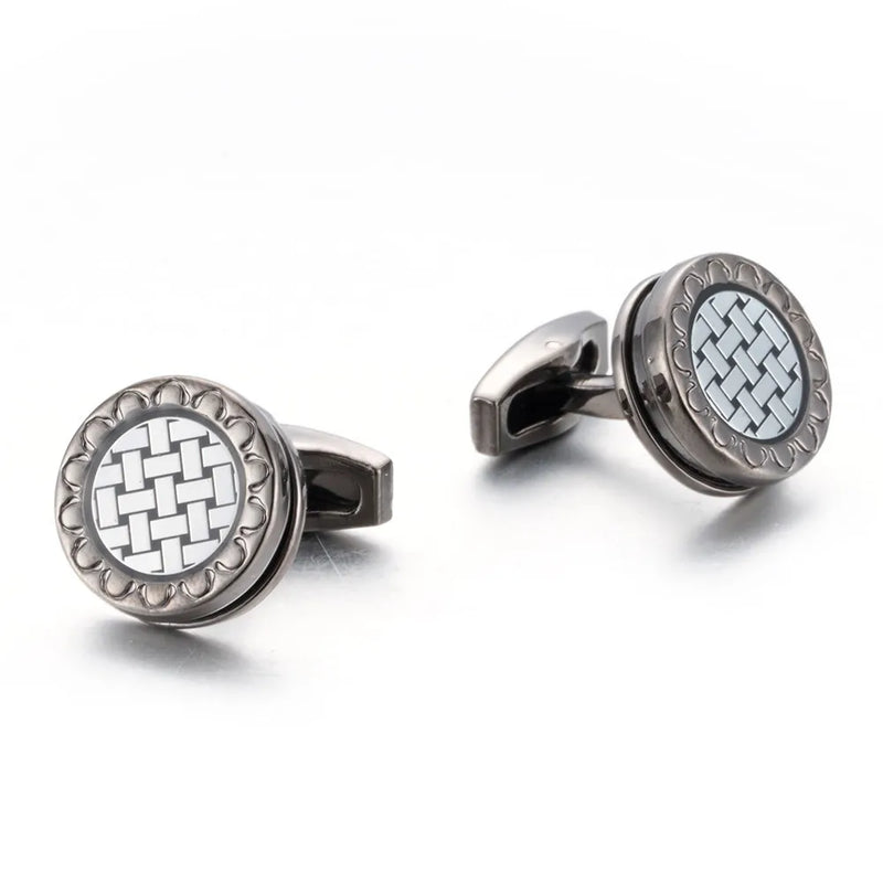 Round Cufflinks Wedding Gift Suit Shirt Buttons Cuff links Top