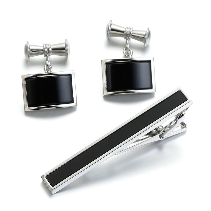 Stylish Cufflinks Tie Clip Set