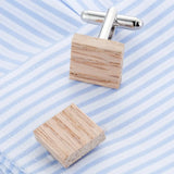 Wood Cufflink Suit Cuff links Brass Gemelos Men Jewelry
