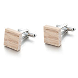 Wood Cufflink Suit Cuff links Brass Gemelos Men Jewelry
