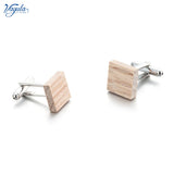 Wood Cufflink Suit Cuff links Brass Gemelos Men Jewelry