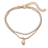 Bohemian Beads Anklets for Women Boho Cubic Zirconia Anklet Ankle Bracelet