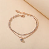 Bohemian Beads Anklets for Women Boho Cubic Zirconia Anklet Ankle Bracelet