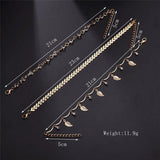 CZ Leaves Beads Anklets Foot Jewelry Leg Chain