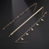 CZ Leaves Beads Anklets Foot Jewelry Leg Chain