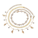 CZ Leaves Beads Anklets Foot Jewelry Leg Chain