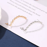 Bohemian Crystal Ear Cuff, Silver Star Shape, Long Earcuffs Clip On