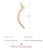Bohemian Crystal Ear Cuff, Silver Star Shape, Long Earcuffs Clip On