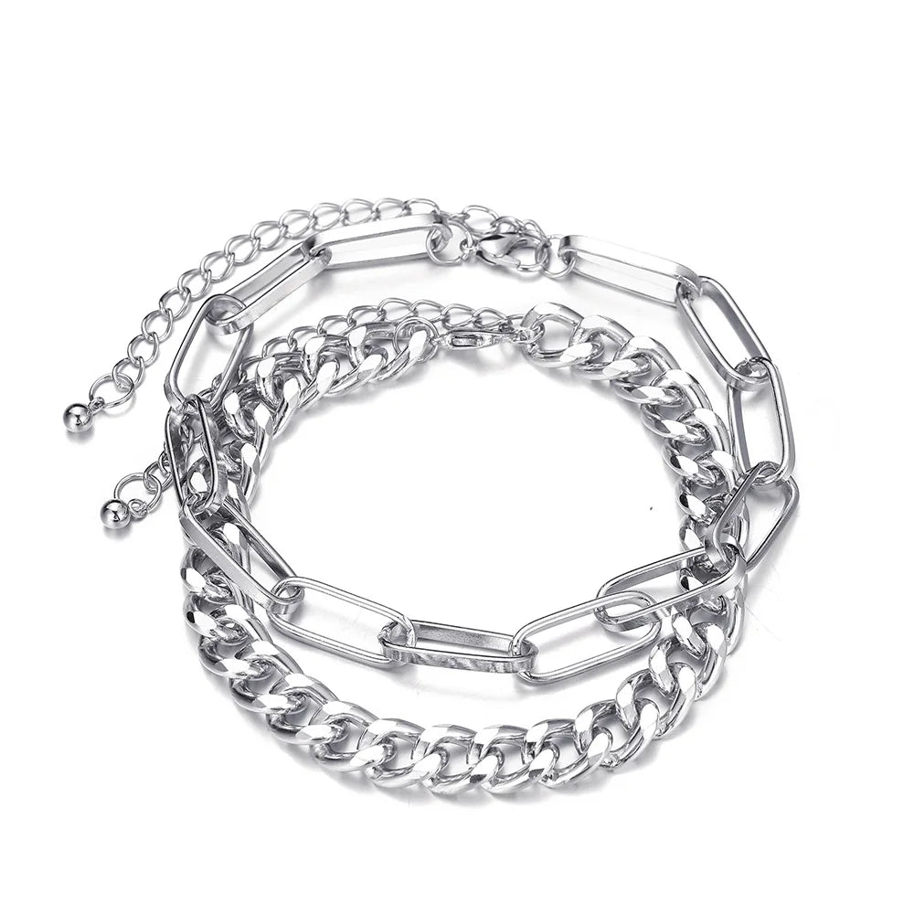 Punk Vintage Silver Chain Anklets for Women