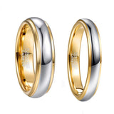 6mm Tungsten Carbide Ring Domed Polished Step Wedding Band