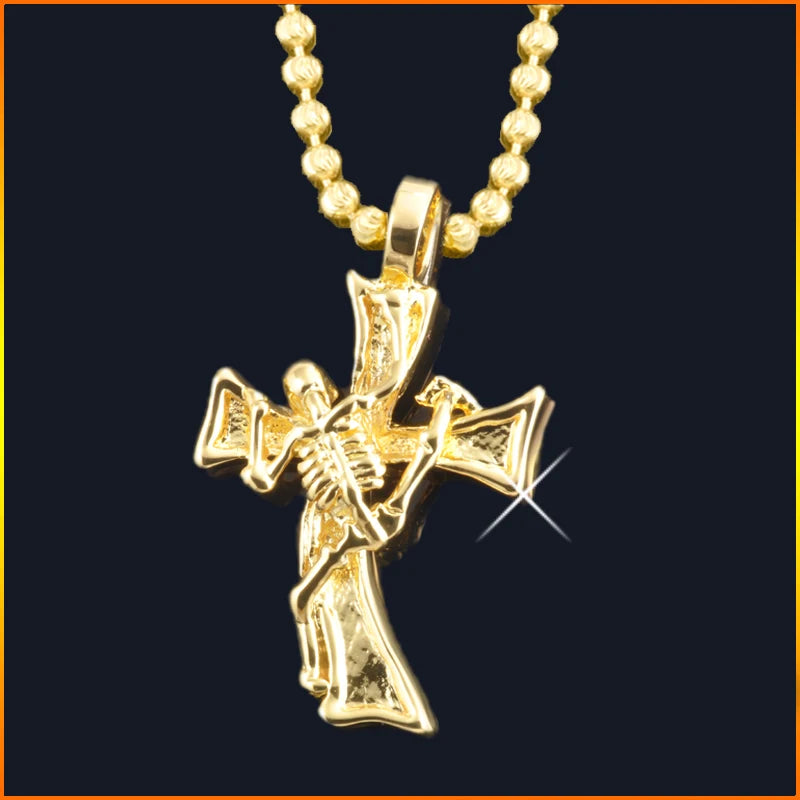 Men's Cross Pendant Brass Necklace Gift For Boyfriend