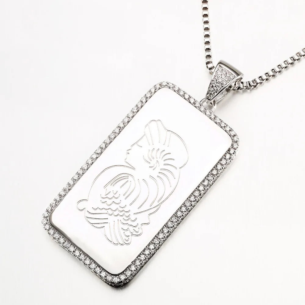 Vintage Statement Pendant Necklace Dog Tags Men CZ Jewelry Hip-hop Necklaces