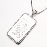 Vintage Statement Pendant Necklace Dog Tags Men CZ Jewelry Hip-hop Necklaces