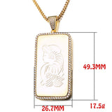 Vintage Statement Pendant Necklace Dog Tags Men CZ Jewelry Hip-hop Necklaces
