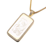Vintage Statement Pendant Necklace Dog Tags Men CZ Jewelry Hip-hop Necklaces