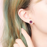 Natural Spinel Earrings Sterling 925 Silver Fine Jewelry Women Lady