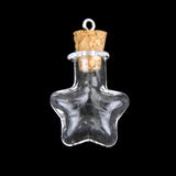 10pc Clear Wishing Bottle Pendants Empty Cork Hand-Blown Vial Necklace