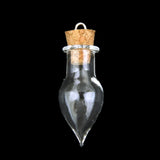 10pc Clear Wishing Bottle Pendants Empty Cork Hand-Blown Vial Necklace