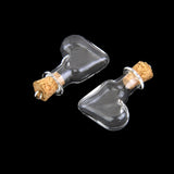 10pc Clear Wishing Bottle Pendants Empty Cork Hand-Blown Vial Necklace