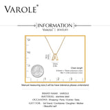 Stainless Steel 3D Letter Choker Necklace, A-Z Alphabet Pendant with Gift Box