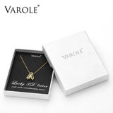 Stainless Steel 3D Letter Choker Necklace, A-Z Alphabet Pendant with Gift Box