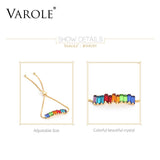 Adjustable Rainbow Crystal Bracelet Women's Colorful Jewelry
