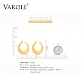 Classic Hollow Stainless Steel Hoop Earrings for Women
