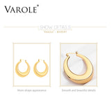 Classic Hollow Stainless Steel Hoop Earrings for Women