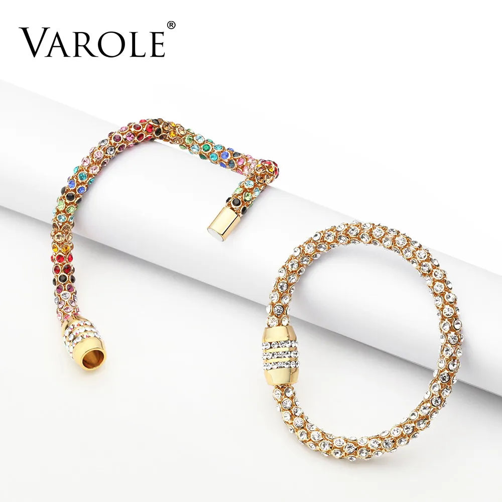 Colorful Crystal Mesh Chain Bracelet Women's Jewelry
