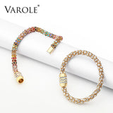 Colorful Crystal Mesh Chain Bracelet Women's Jewelry