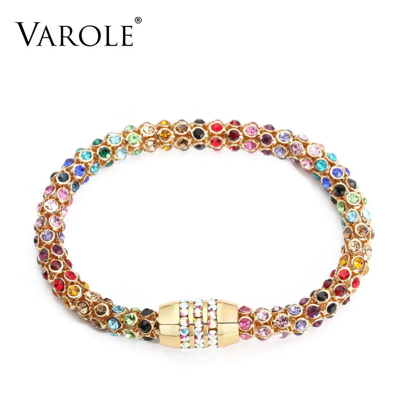 Colorful Crystal Mesh Chain Bracelet Women's Jewelry