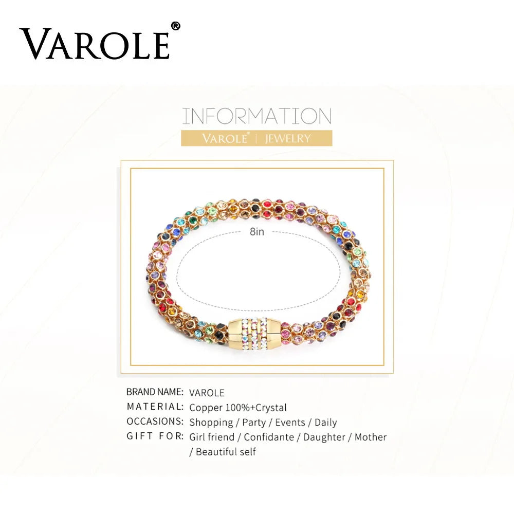 Colorful Crystal Mesh Chain Bracelet Women's Jewelry
