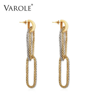 Corn Chain Drop&Dangle Earrings For Women Long Stainless Steel Earings