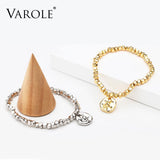 Crushed Golden Block Bracelet Women's Jewelry