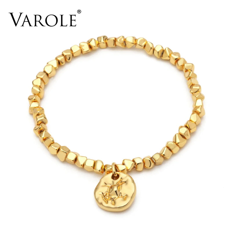 Crushed Golden Block Bracelet Women's Jewelry