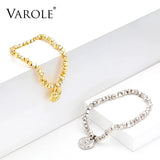 Crushed Golden Block Bracelet Women's Jewelry