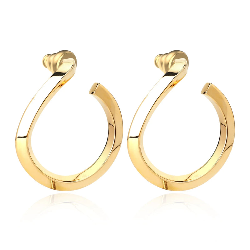 Curved Shape Piercing Hoop Earring For Women Brincos Earrings
