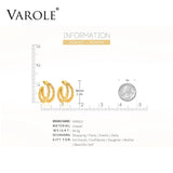 Double Line Texture Hoop Earrings for Women Statement Metal Big Hoops