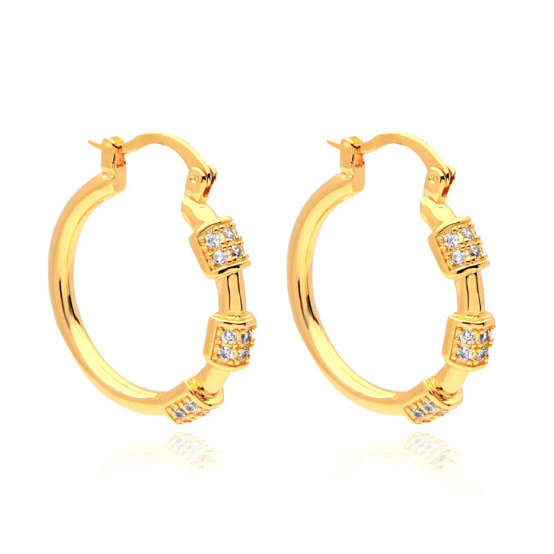 Crystal Hoop Earrings Circle Earrings For Women Jewelry Gift