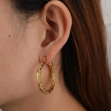 Geometric Hollow Out Circle Hoop Earrings for Women