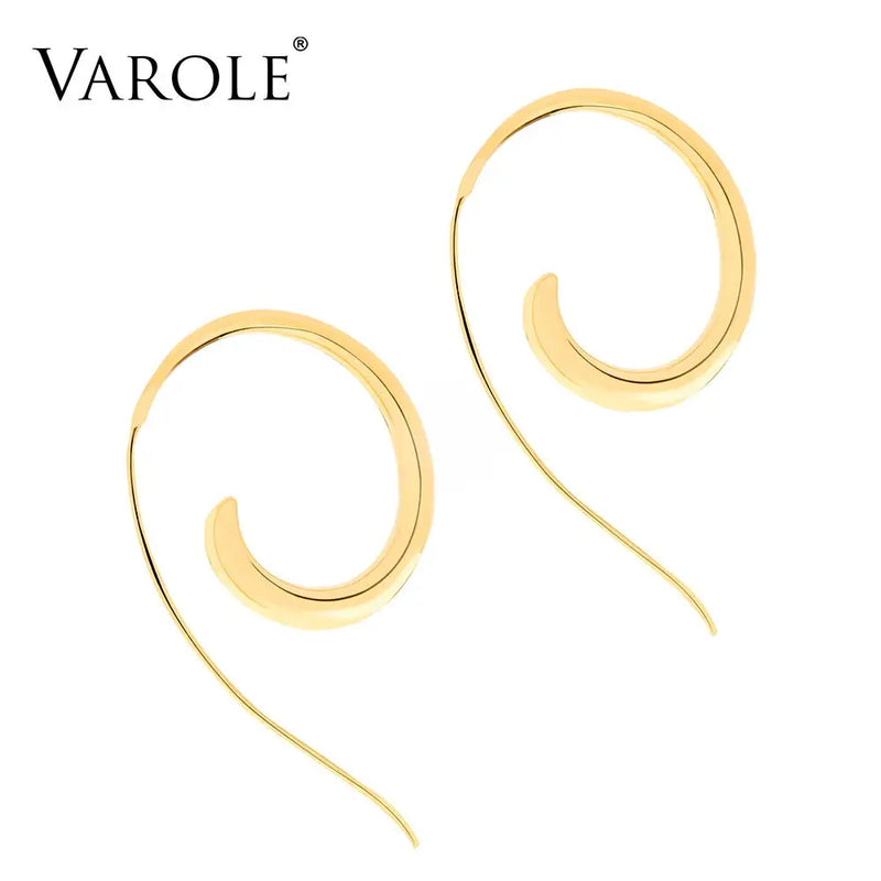 Graceful Curve Hoop Earrings For Women Long Earings Jewelry Lady Oorbellen