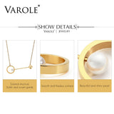 Pearl & Ball Choker Necklace Stainless Steel Women Chocker