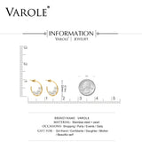 C Shape Pearl Silver Hoop Earrings Wedding Jewelry