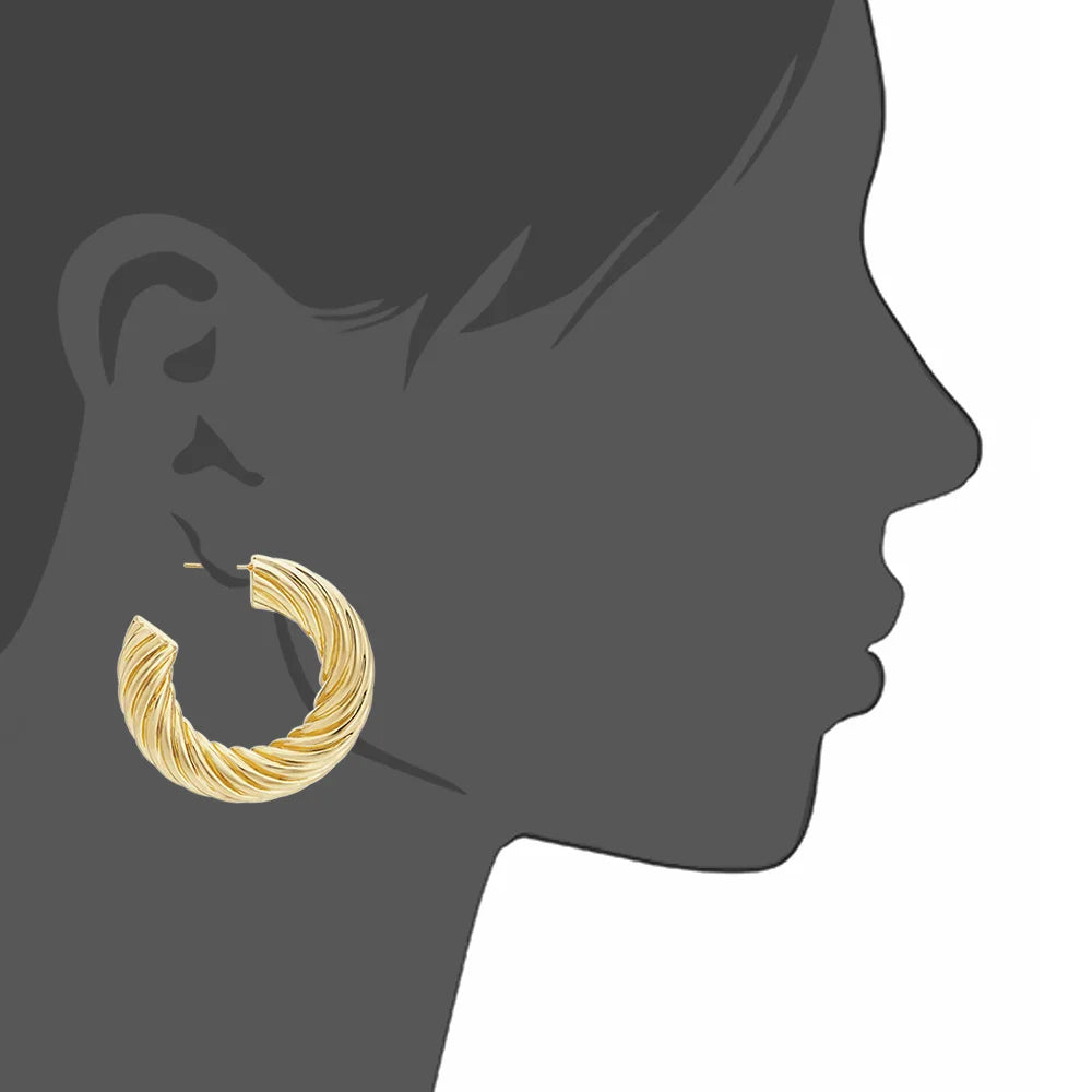 Vintage Twisted Line Hoop Earrings Circle Earrings For Women